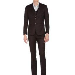 AD by Arvind Wine Notch Lapel 3 - Piece Suit-image-10