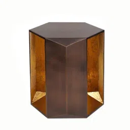Home4U Origami Gold & Black Iron Side Table-image-78