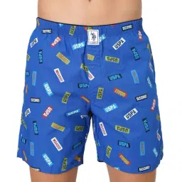 U.S. Polo Assn. Blue Cotton Regular Fit Printed Boxers-picture-13