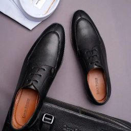 Louis Stitch Men's Black Derby Shoes-image-58