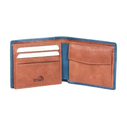 SASSORA Izan Navy & Tan Small Leather Bi-Fold Wallet for Men image 5