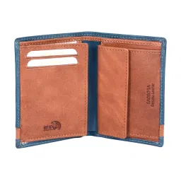 SASSORA Izan Navy & Tan Small Leather Bi-Fold Notecase for Men image 5