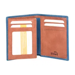 SASSORA Izan Navy & Tan Small Leather Bi-Fold Notecase for Men image 5