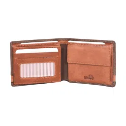 SASSORA Izan Brown & Tan Small Leather Bi-Fold Wallet for Men image 5