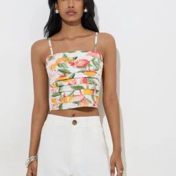 LOV by Westside White Botanical Design Cotton Top-25