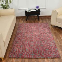 Presto Red & Grey Polyester Carpet-5