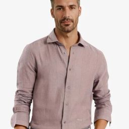 Rare Rabbit Brown Regular Fit Solid Shirt-image-48