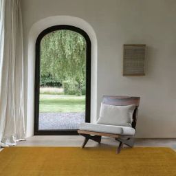 Ddecor Rugs Yellow Polyester Solid Rugs-image-68