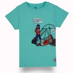 Gini & Jony Kids Blue Digital Print Top-image-99