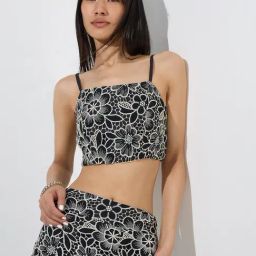 Vark by Westside Black Floral Lace Embroidered Ethnic Top-image-29