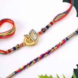 Aapno Rajasthan Peacock Designed Multicolor Set of 2 Rakhi image 2