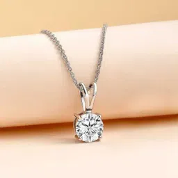 Ornate Jewels 925 Sterling Silver American Diamond Solitaire Necklace for Women-image-81
