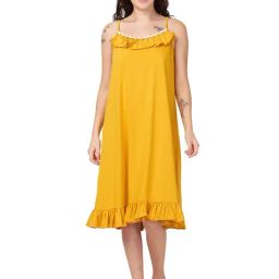 Desi Belle Yellow Night Dress-image-12