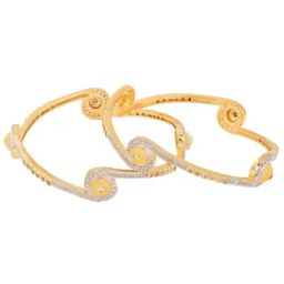Saraf RS Jewellery Set Of2 White Gold Plated White AD studded Handcrafted Designer Bangles-image-64