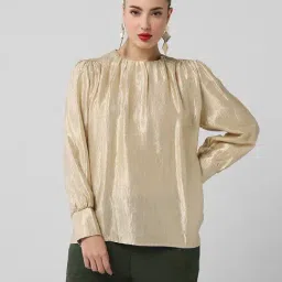 showoffff SHOWOFF Beige Solid Full Sleeves Top-picture-19