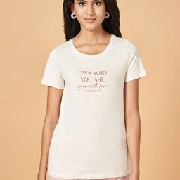Honey by Pantaloons Women Typography Printed Round Neck Cotton T-Shirt-image-87