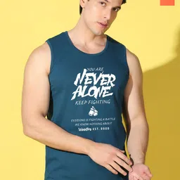 WOOSTRO Pack Of 2 Printed Combed Cotton Gym Vests VWS26(ALONE PEACOCK)(ENJOY ORANGE)-image-79
