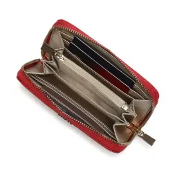 Guess Red Laurel Textured Zip Around Wallet image 5