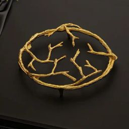 Troveas Gold Aluminium Earthyroots Trivets - Set of 2-image-7