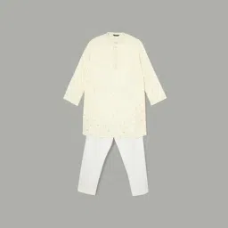 Melange by Lifestyle Boys Off White Printed Kurta Sets-picture-14