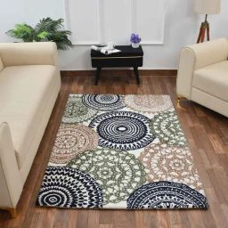 Presto Green & White Polyester Carpet-15