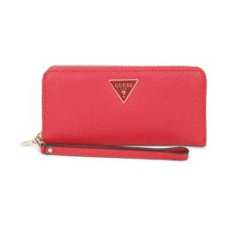 Guess Red Laurel Textured Zip Around Wallet-6