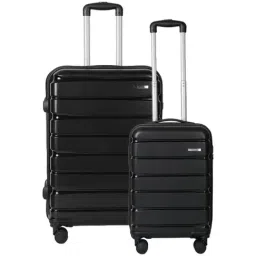 Teakwood Leathers Black 8 Wheels Medium Hard Cabin Trolley Bag-picture-4