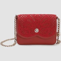 Label Ritu Kumar Red Shelly Scallop Lace Sling Bag-image-11