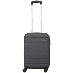 Teakwood Leathers Grey 8 Wheels Small Hard Cabin Trolley Bag-image-4
