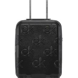 CALVIN KLEIN Insignia Black 8 Wheels Small Hard Cabin Trolley Bag-image-56