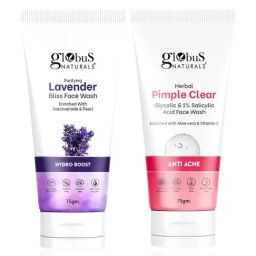Globus Naturals Purifying Lavender Bliss & Herbal Pimple Clear Face Wash Combo-12
