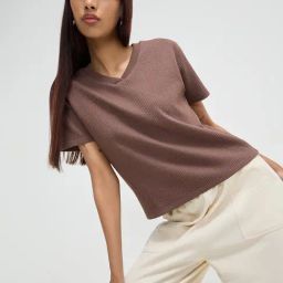 Studiofit by Westside Brown Ribbed Top-image-92