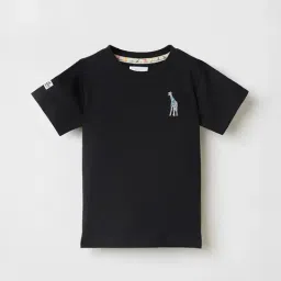 Blue Giraffe Boys Black T-Shirt-picture-24
