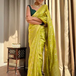 Aldwych Ethnic Motifs Woven Design Zari Banarasi Saree-image-74