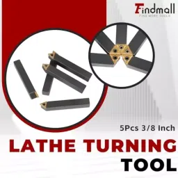 Findmall 5 Pcs Lathe Tools Insert Bits with TCMT110204 Carbide Inserts Size 3/8 inch (9.5 mm) for Turning, Cutting, Facing, Boring, And Chamfering, PH-2QCC-2U6B image 3