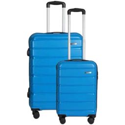 Teakwood Leathers Navy 8 Wheels Medium Hard Cabin Trolley Bag-image-31
