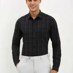 Allen Solly Black Slim Fit Checks Shirt-image-52
