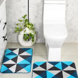 Saral Home Turq Polypropylene Modern Bathmat-31