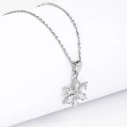 GIVA 92.5 Sterling Silver Flowery Snowflake Pendant with Chain for Women-image-96