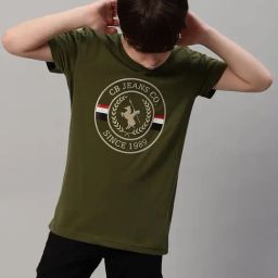 Cantabil Boys Olive Printed T-Shirt-image-63