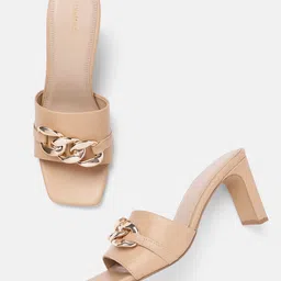 Kenneth Cole Block Heels with Metallic Details-49
