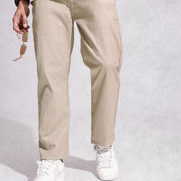 WROGN Men Anti Fit Striped Chinos Trousers-image-75