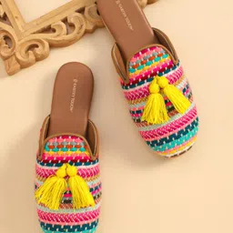 Earthy Touch Premium Ethnic Wear Mojaris - Yellow-picture-29
