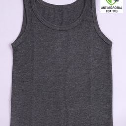 COCOON ORGANICS Sleeveless Solid Vest - Anthracite Melange-image-5