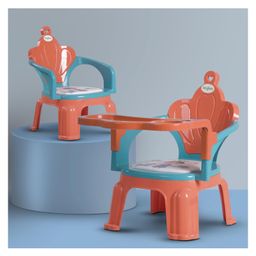 Baybee Emperia Plastic Baby Chair Study Table Chair with Cushion Seat - Pink-image-13