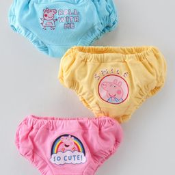 Bodycare Cotton Knit Panties Peppa Pig Print Pack of 3 - Lt.t Sky Blue White & Melange-image-21