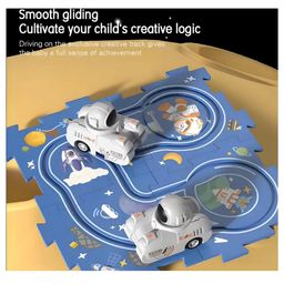 Akn Toys Puzzle Educational Toys Children Funny Land Series Plastic Diy Puzzle Tracks Battery Operate Electric Rail Car Toy- 9pc Set-98