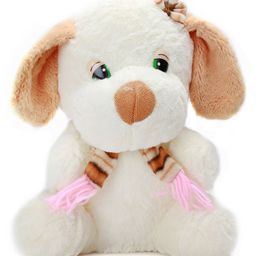 Tickles Mufler Dog Soft Stuffed Plush Animal Toy for Kids Boys & Girls Birthday Gifts (Color: White; Size: 22 cm)-image-96