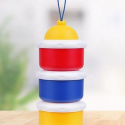 The Cheeky Kidzz Baby Milk Powder Cereal Food Storage Dispenser Container 3 Compartment BPA Free (Multi-Color)-11