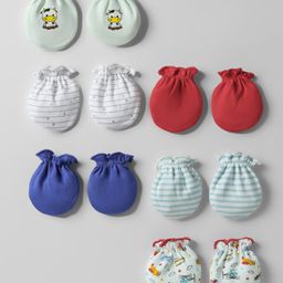 Ben Benny 100% Cotton Knit Mittens with Vehicle Print Pack of 6 - Multicolor-picture-17